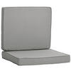 SITZKISSEN 2er-Set 56 x 52 cm - Hellgrau, Kunststoff (52/7/56cm) - Outsunny