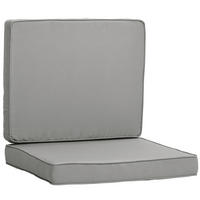 SITZKISSEN 2er-Set 56 x 52 cm - Hellgrau, Kunststoff (52/7/56cm) - Outsunny