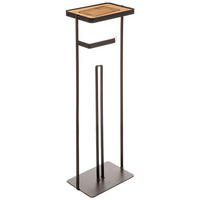 TOILETTEN-BUTLER Modern Color mit Handyablage, Eisen, Bambus, Schwarz, 59 cm - Schwarz, Metall (12/59/18.5cm) - 5five Simply Smart
