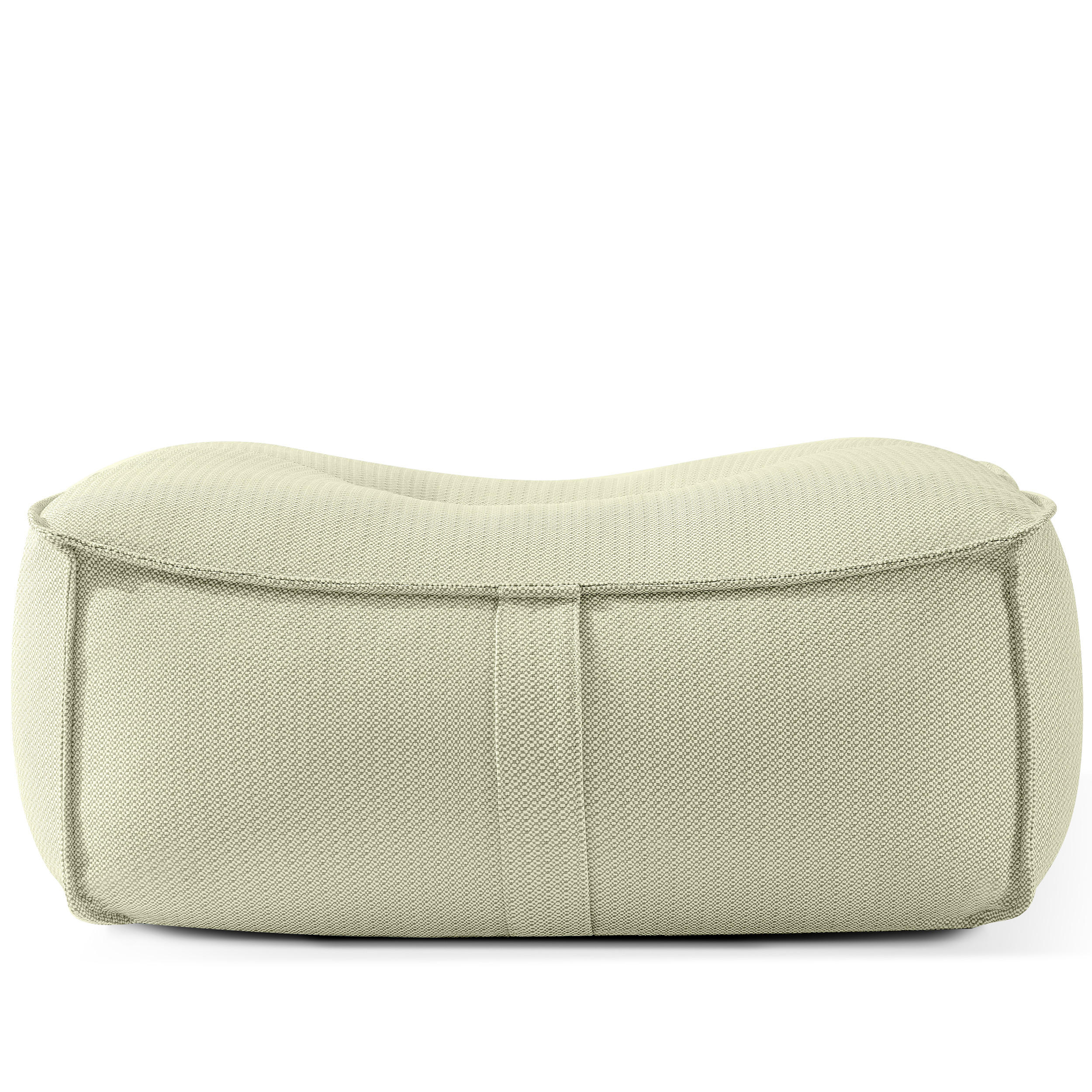 GARTENLOUNGE-HOCKER LOVIA Outdoof Pouf, Hellgrün/Weiß - Hellgrün, Textil (90/41/75cm) - KONSIMO®