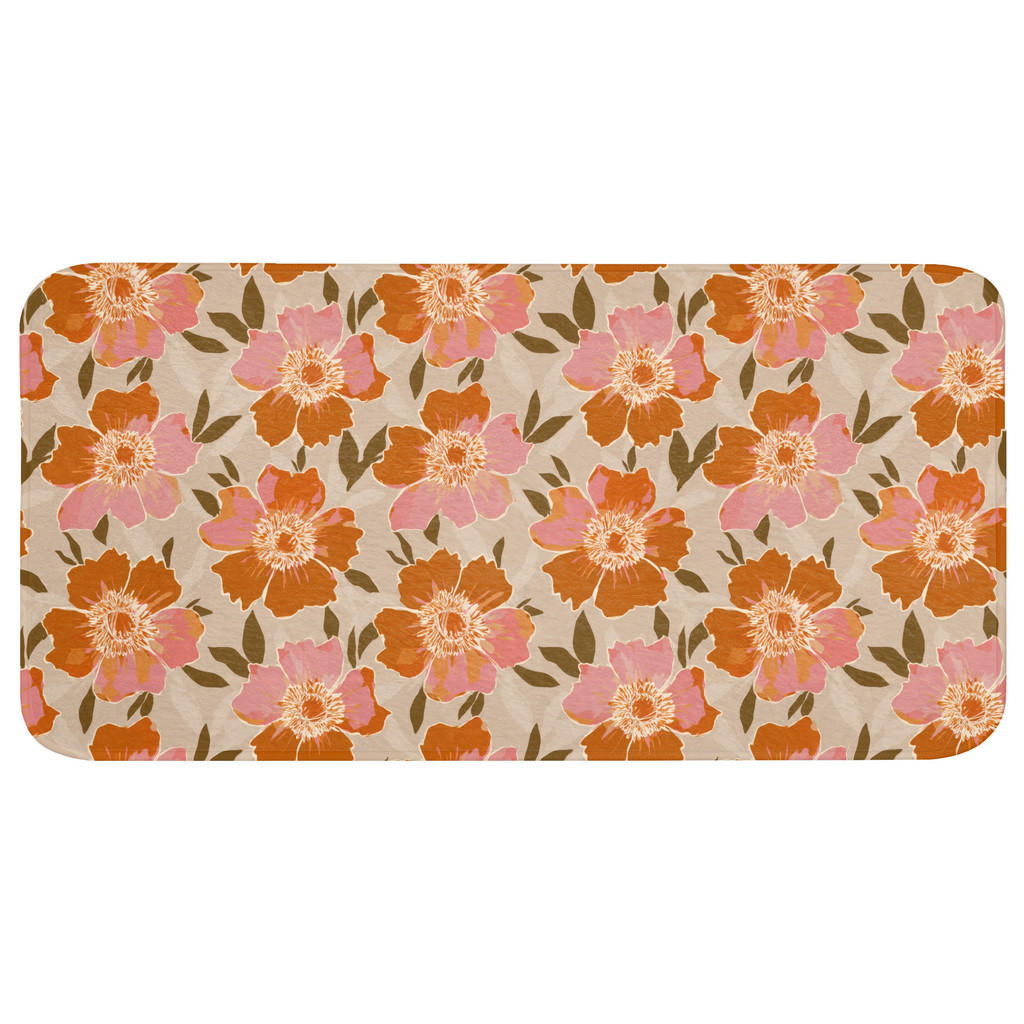 OnlyWow KOUPELNOVÁ PŘEDLOŽKA Květiny - Motiv - Retro 120x60 cm