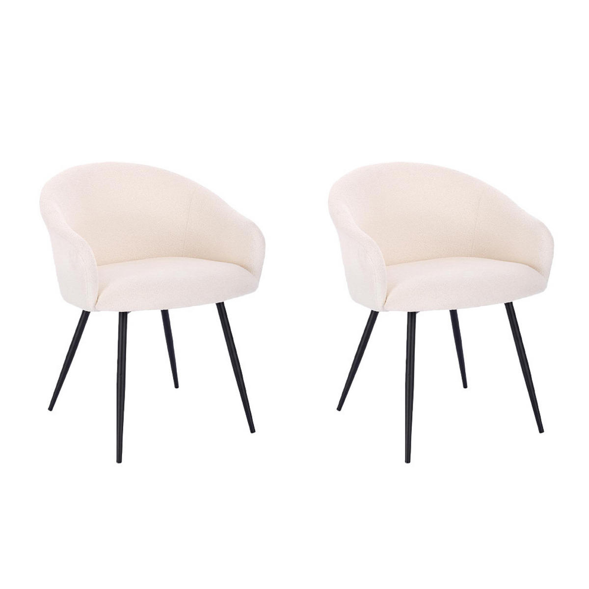 ESSZIMMERSTUHL CELESTE - 2, Bouclé Weiß - Weiß, Kunststoff (60/77/60cm) - Home Deluxe