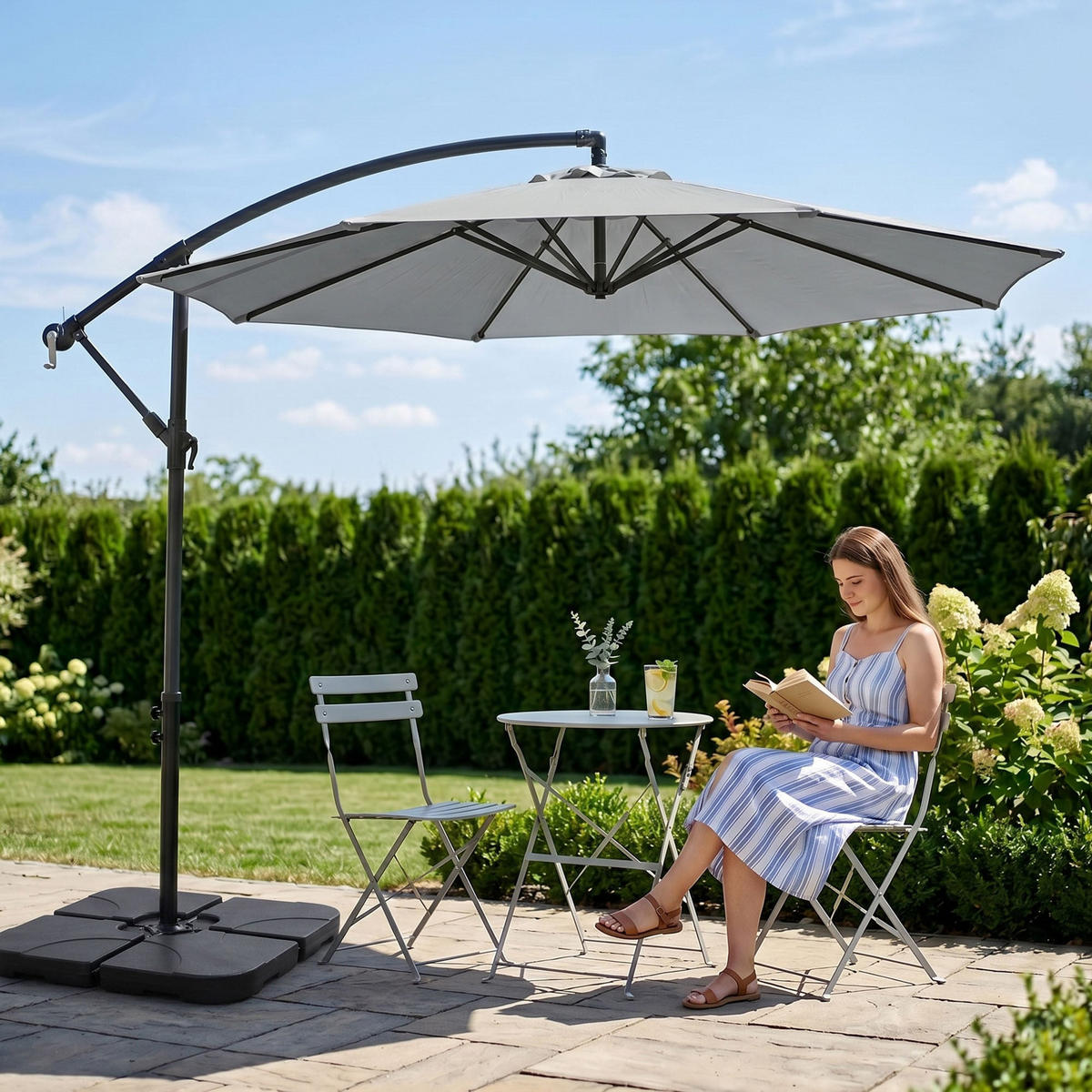 SONNENSCHRIM Grau 245/300 cm - Schwarz/Grau, Metall (300/300cm) - Akord