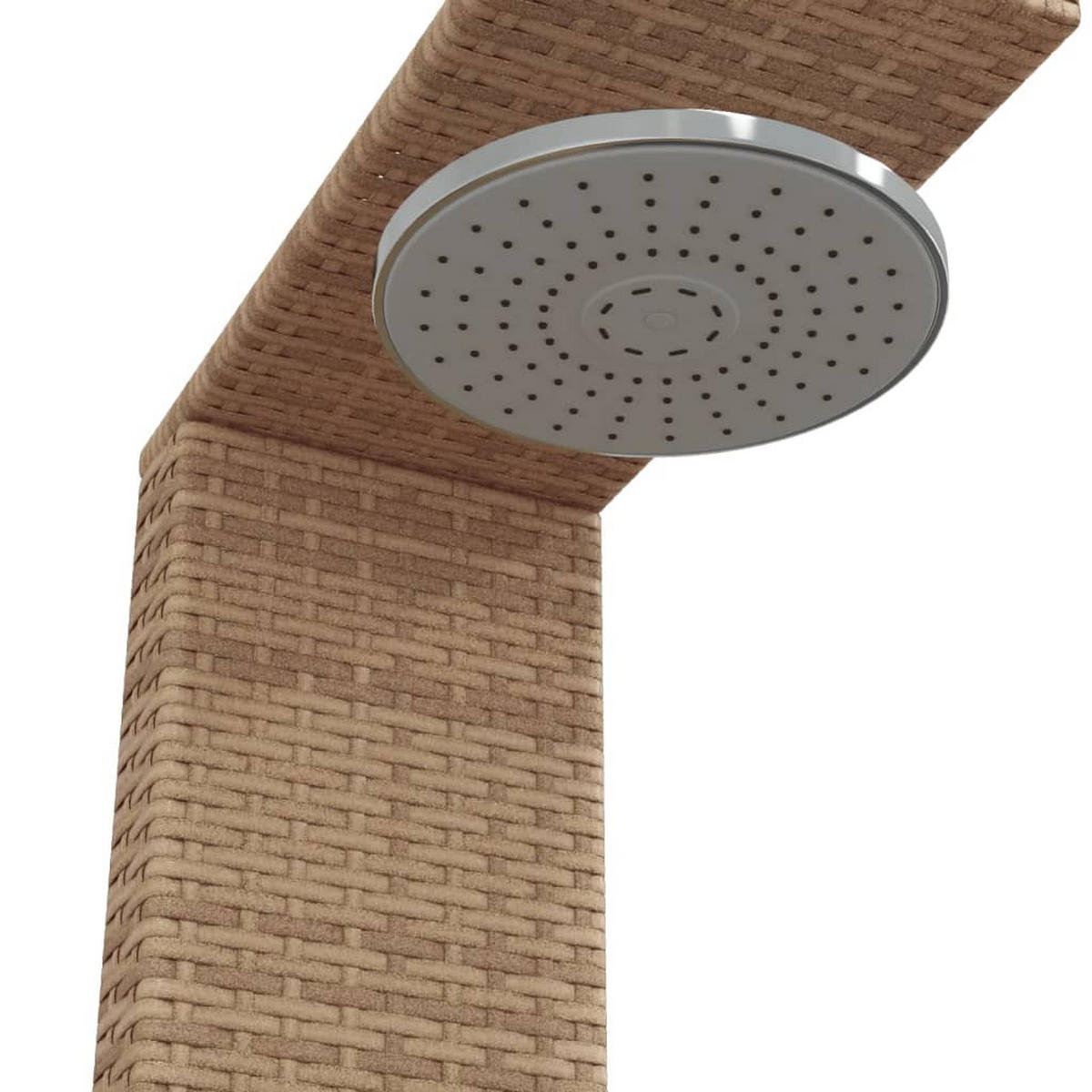 GARTENDUSCHE Beige 100/100/241,5 Cm Poly Rattan Akazienholz - Beige, Holzwerkstoff (100/241.5/100cm) - vidaXL