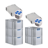 EUROBOX 5x Nextgen Color Mit Auflagedeckel 32x40x60cm Griffe Blau Offen - Blau, Kunststoff (40/32/60cm) - PROREGAL