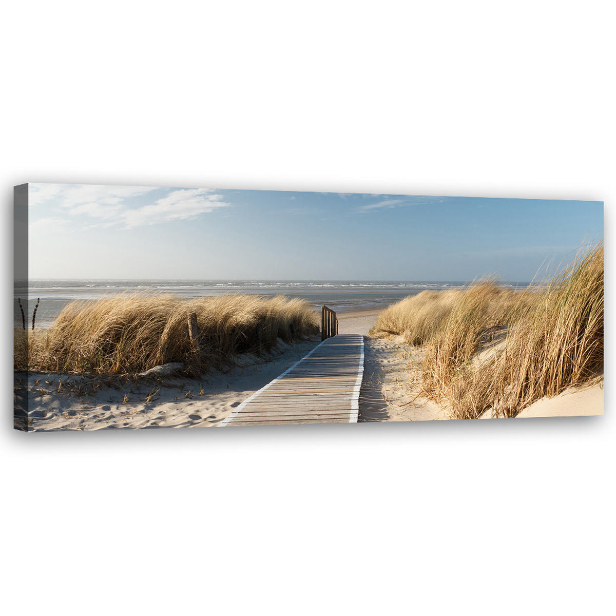 WANDBILD stranddünen am meer - Beige, Textil (90/30cm) - Feeby