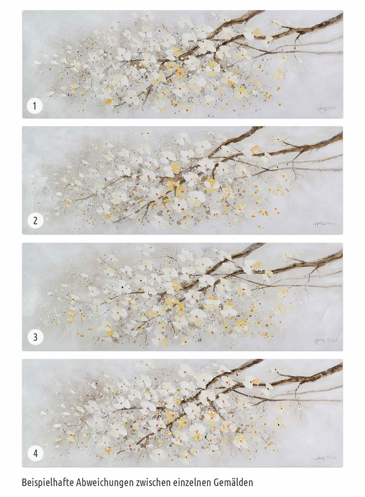 ÖLGEMÄLDE 150/50 cm - Weiß, Holz/Textil (2/50cm) - KUNSTLOFT