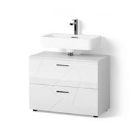 WASCHBECKENUNTERSCHRANK Ronco Weiß Hochglanz 80 x 58.6 cm - Weiß Hochglanz/Weiß, Holzwerkstoff (80/58.6/41cm) - Livinity®