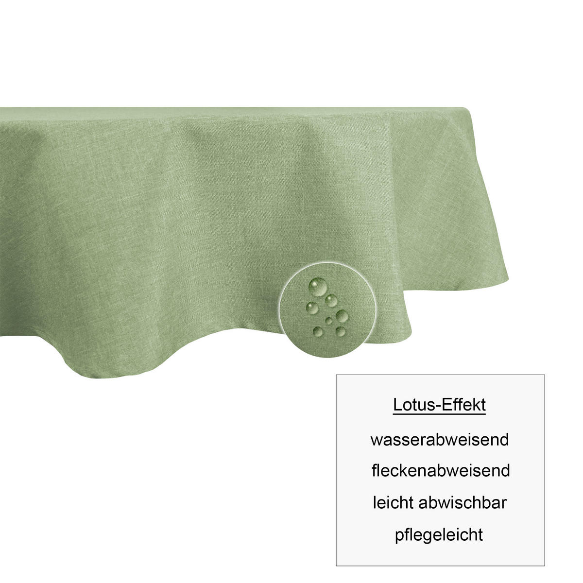TISCHDECKE Leinenoptik 130/220 cm oval Hellgrün - Hellgrün, Textil (130/220cm) - TiborTex