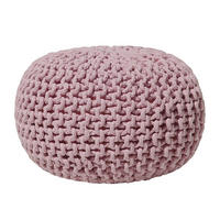 POUF Conrad 40/40/25 cm - Pink, Naturmaterialen/Textil (40/25/40cm) - Beliani