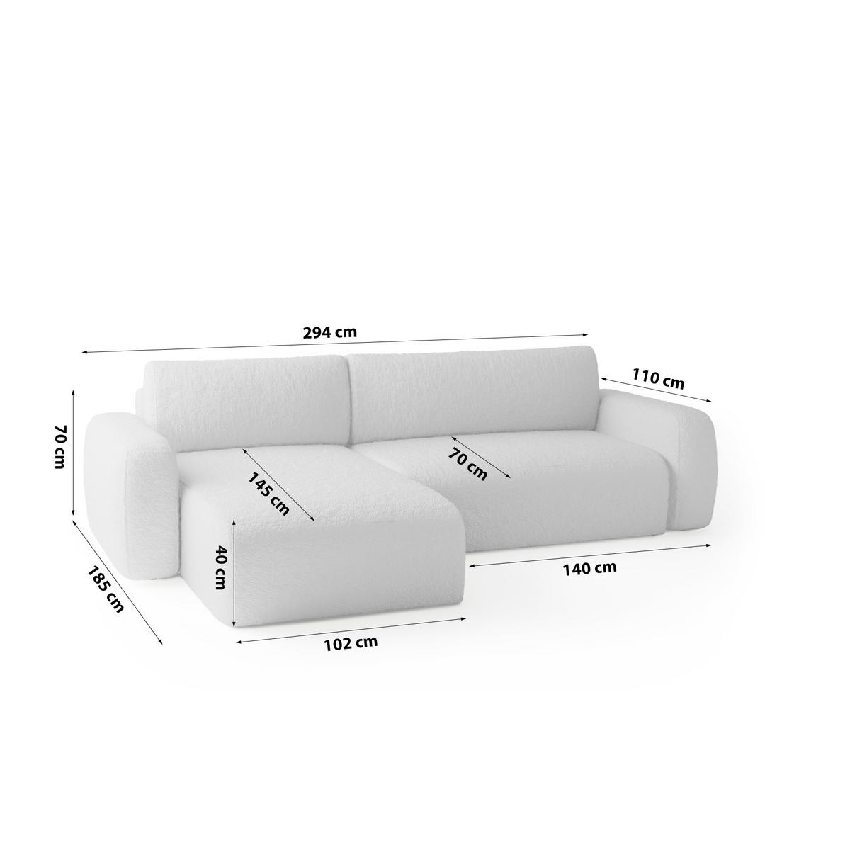 ECKSOFA Eckcouch Varde Universelle Hellgrau - Hellgrau, Textil (294/185cm) - Fedve