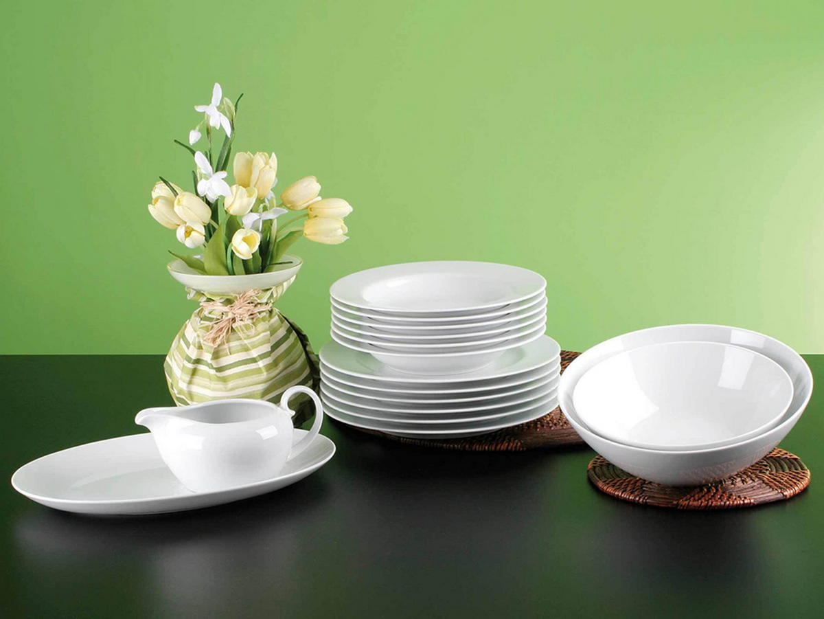 SALAT-SET Rondo/Liane weiß 7er Set - Weiß, Keramik (1/1/1cm) - Seltmann Weiden