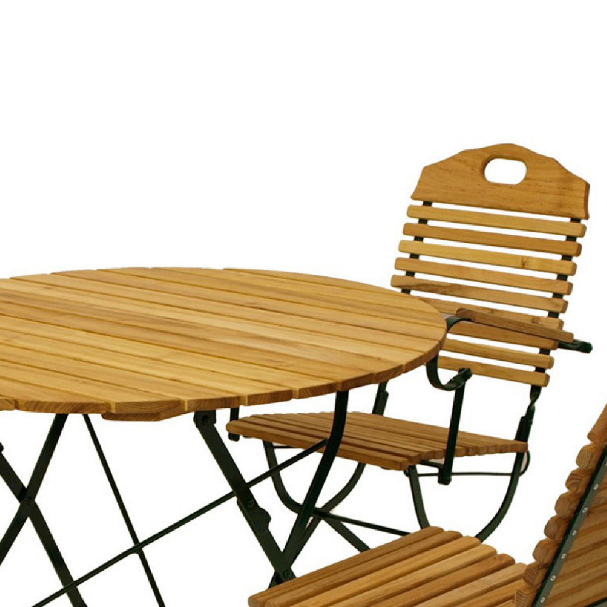 SITZGRUPPE Bad Belzig 5-teilig - Garten Set für 4 Personen - Gartensitzgruppe - Flachstahl grün - Robinie - Grün, Holz - TPFGarden