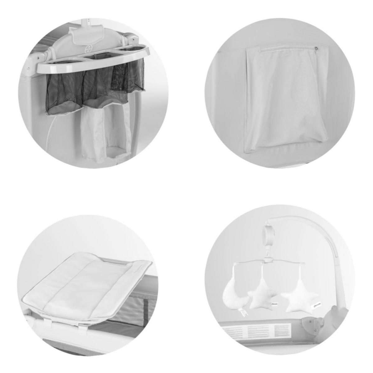 REISEBETT Bella beige grau 2 Ebenen seitlicher Eingang Musikmobile Wickelauflage - Beige, Kunststoff (60/120cm) - Chipolino