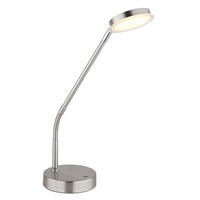 LED TISCHLEUCHTE SILVIO, SILBER, METALL, FLEXIBLER ARM - Silberfarben, Metall (43/13/53.5cm) - Globo Lighting
