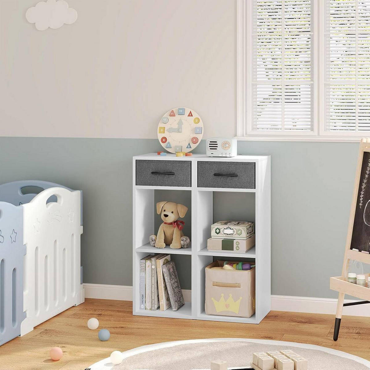 BÜCHERREGAL mit 3 Ebenen, 32.4x80x30 cm, Weiß - Weiß, Holzwerkstoff/Textil (32.4/80/30cm) - Woltu