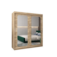 SCHWEBETÜRENSCHRANK 200/180/62 2-türig - Silberfarben/Sonoma Eiche, Holz/Kunststoff (180/200/62cm) - MÖBEL KRYSPOL
