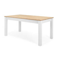 ESSTISCH weiß Landhaus und Eiche, ausziehbar 160 - 215 cm - Weiß/Eiche Artisan, Holzwerkstoff (160/90/75cm) - Furn.Design