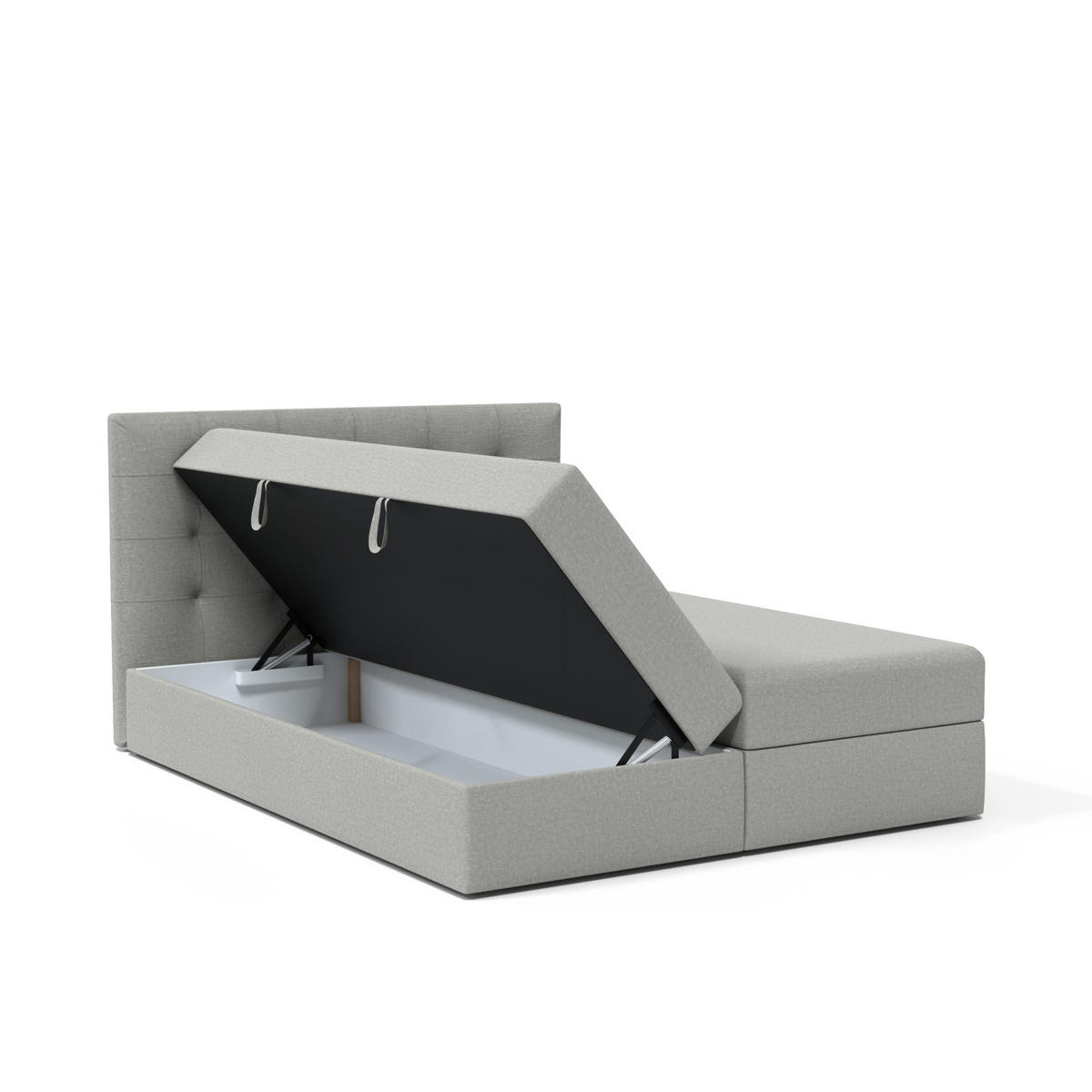 BOXBETT Doppelbett Kolumbo Grau 160x200 cm - Grau, Textil (160/200cm) - Fedve