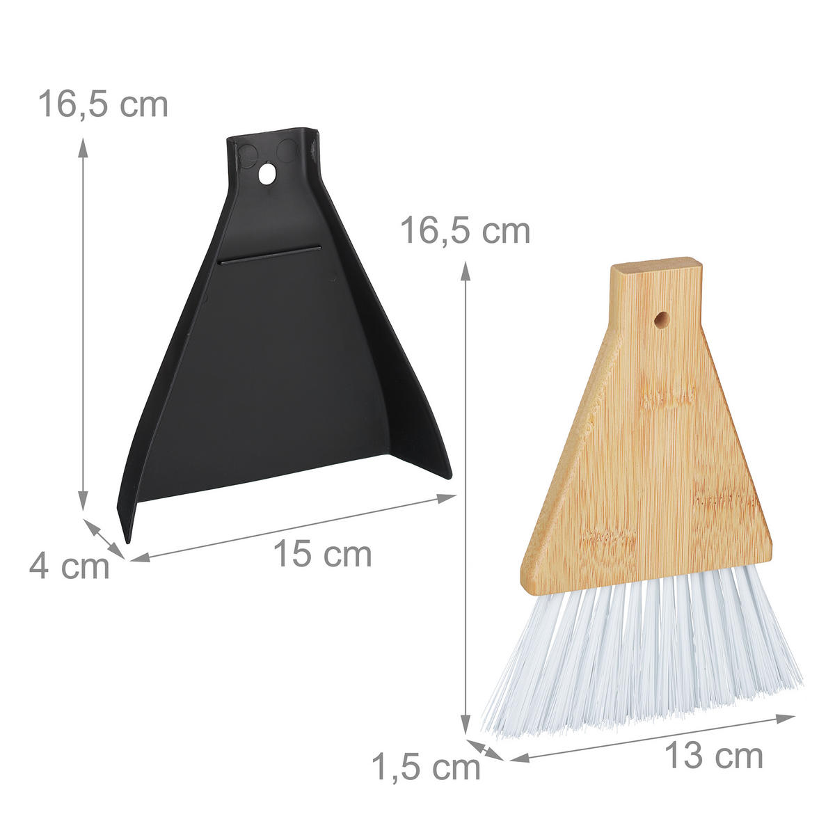 2XTISCHKEHRSET - Schwarz/Weiß, Holz/Kunststoff (15/16.5/4cm) - Relaxdays