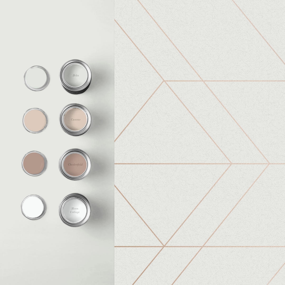 VLIESTAPETE - Balance Weiß Rose Gold - Roségold/Weiß, Papier/Kunststoff (53/1000cm) - Graham & Brown