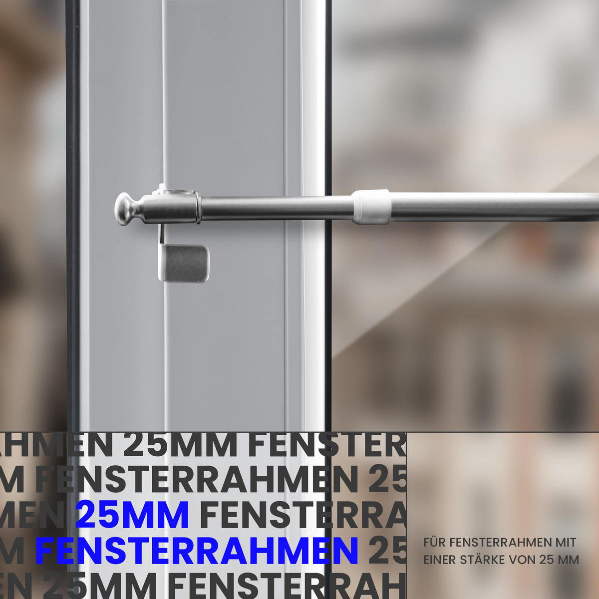 KLEMMSTANGE ausdrehbar/ausziehbar Ø8/10mm ( Silber Fit-Ball ) 80-100 cm - Silberfarben, Metall (1/1/100cm) - Bestlivings
