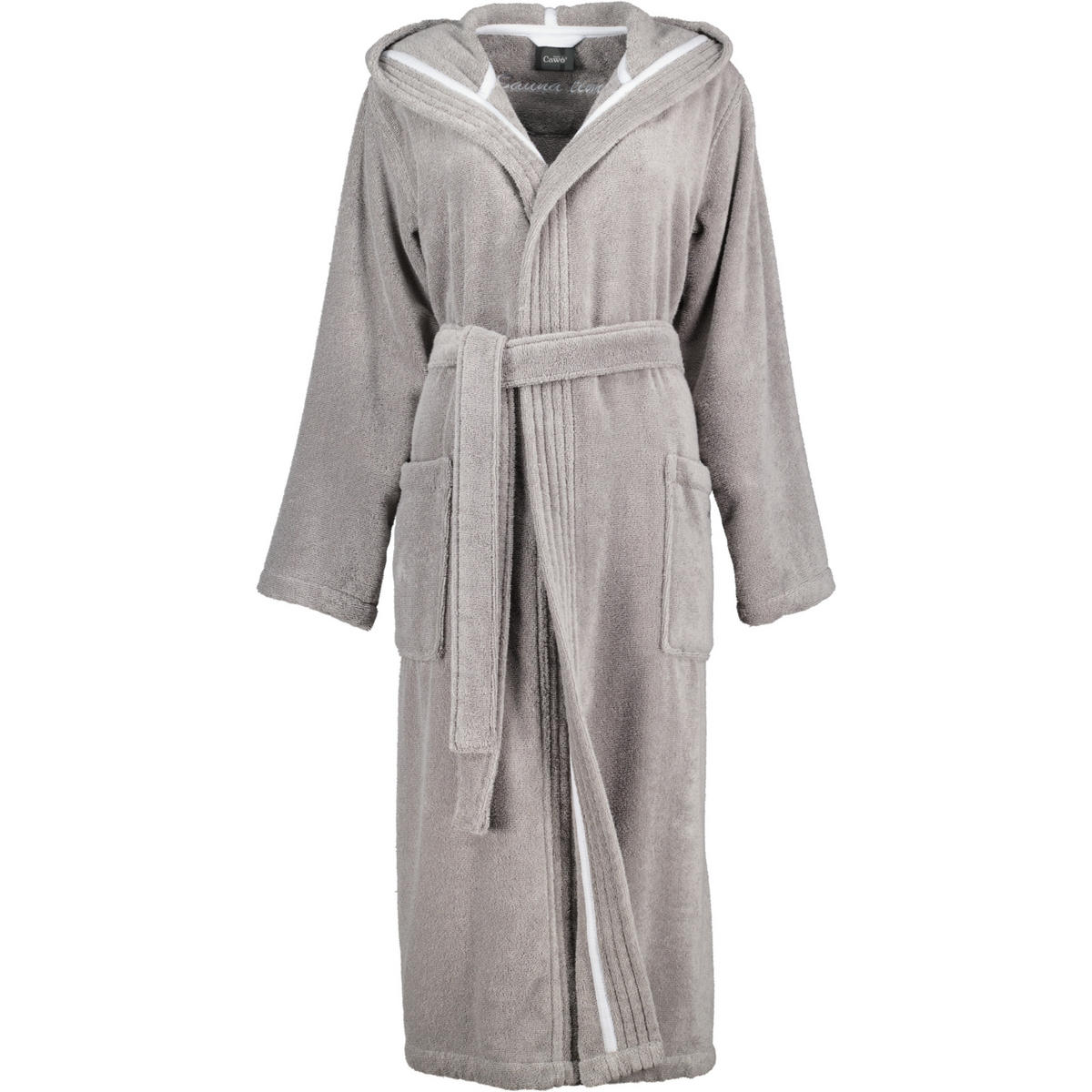 BADEMANTEL DAMEN KAPUZE SAUNA TIME 832 STEIN - 70 - Grau, Textil (Snull) - Cawö