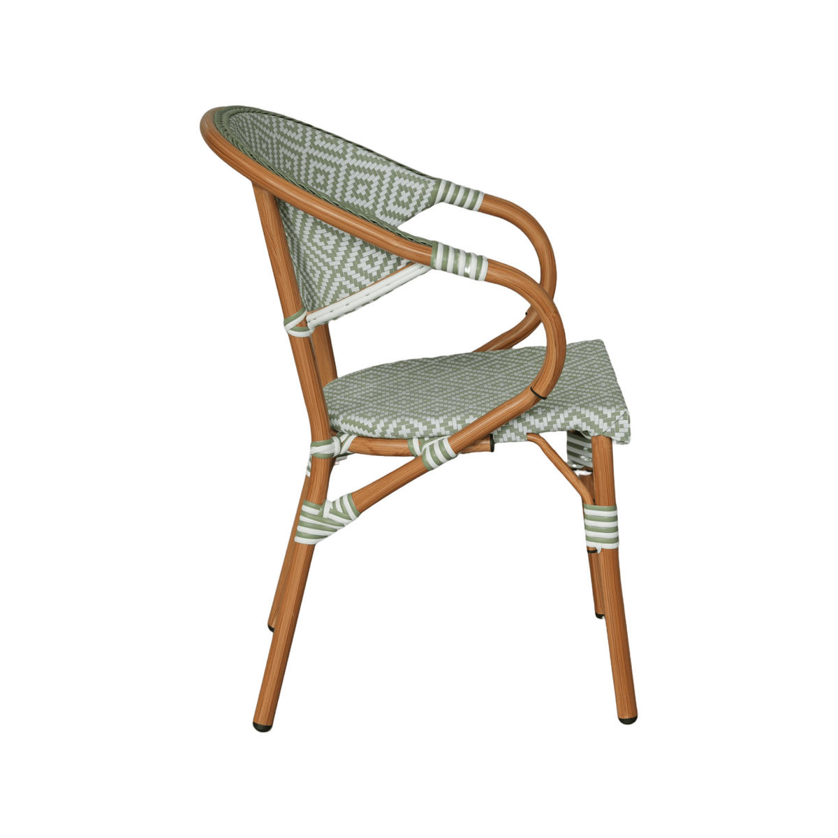 GARTENSTÜHLE Stapelbare Weiß Grün 2er-Set - Hellgrün, Metall (57/84/57cm) - Mobili Rebecca