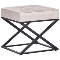 HOCKER Kunstleder Beige Murdo - Beige/Schwarz, Kunststoff (47/43/40cm) - Beliani
