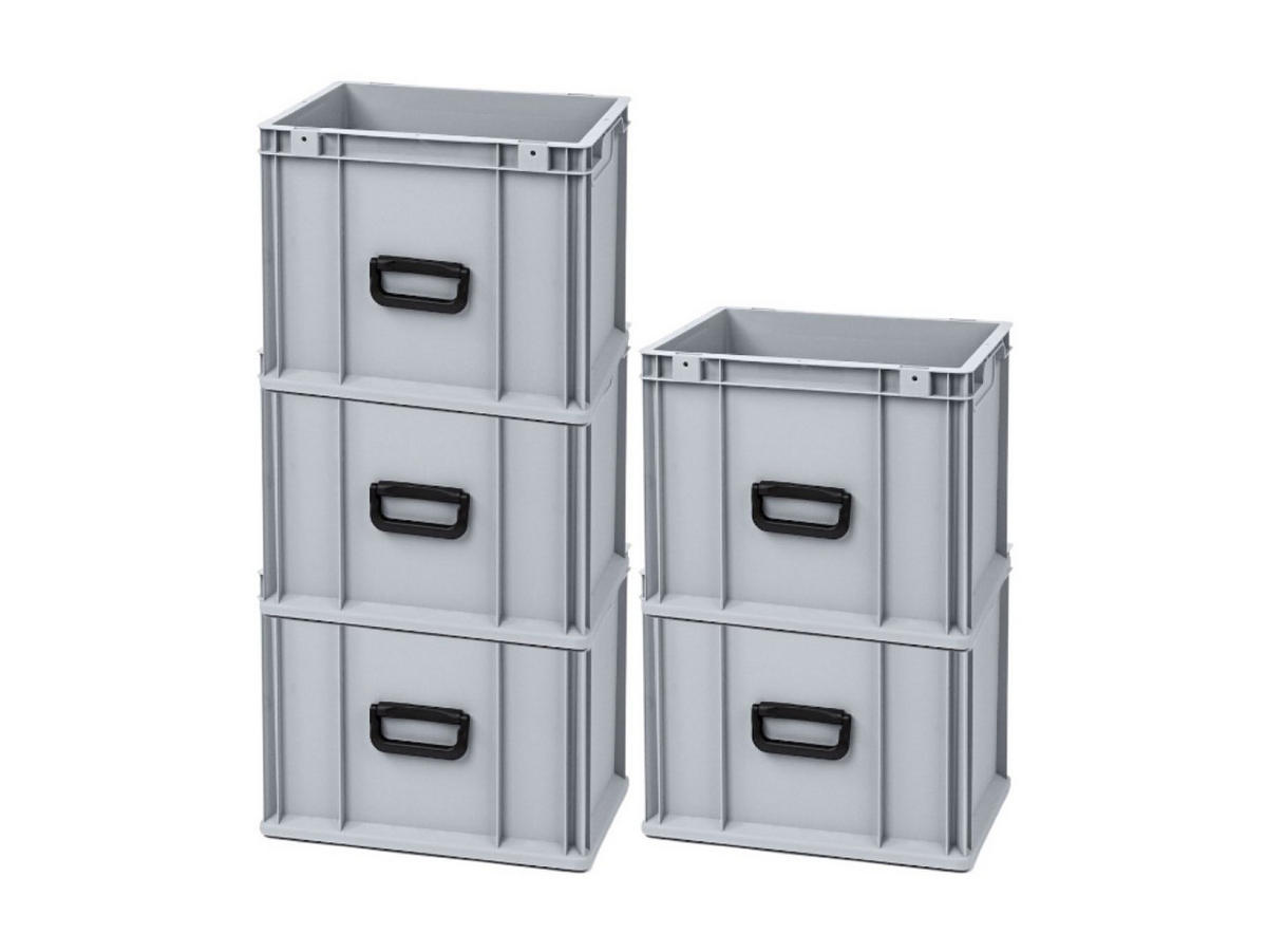 EUROBOX 5x Nextgen Portable Uno 32x30x40cm 30 Liter - Grau, Kunststoff (30/32/40cm) - PROREGAL