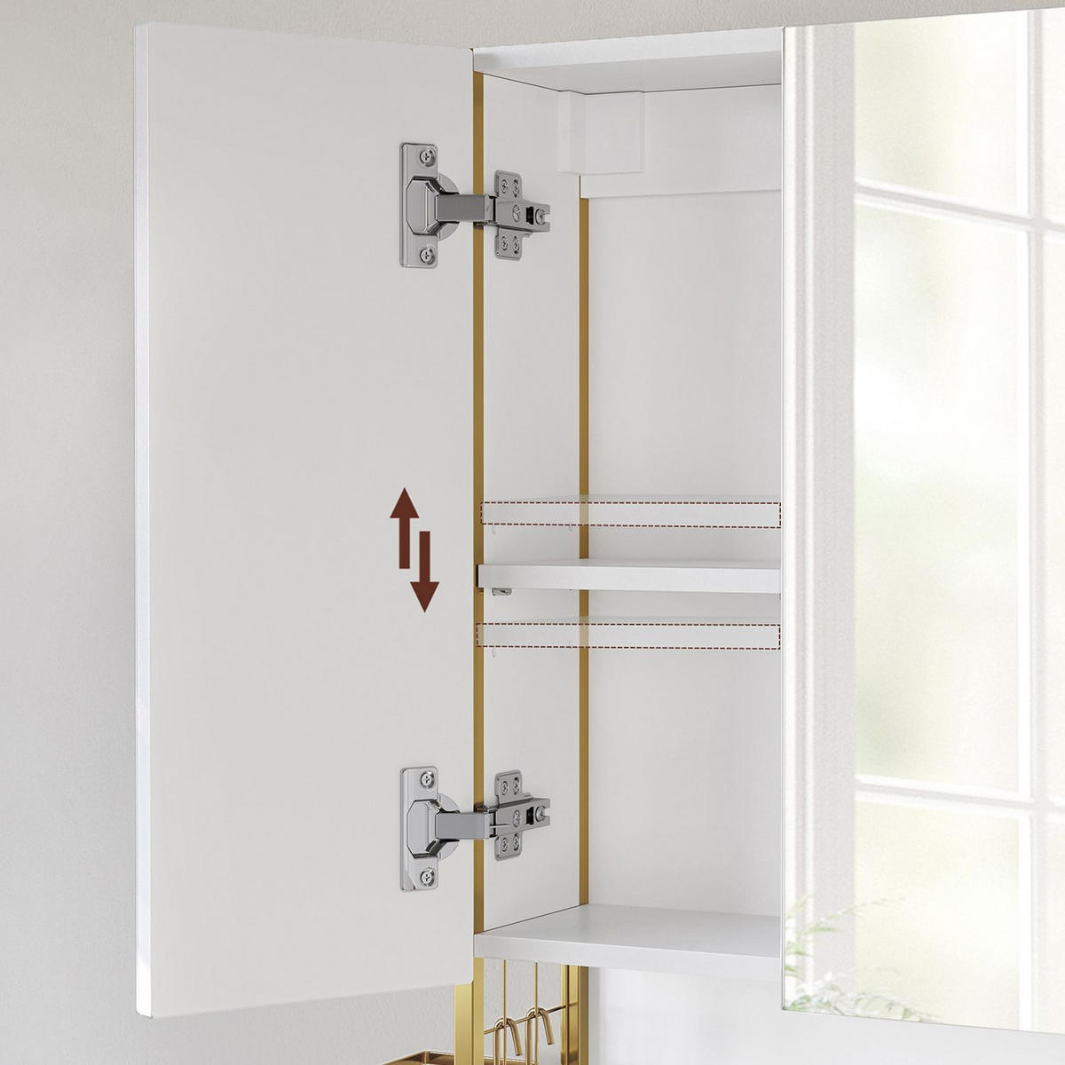 SPIEGELSCHRANK BADEZIMMERSCHRANK - Weiß, Holzwerkstoff (14.5/70/70cm) - Hansiro