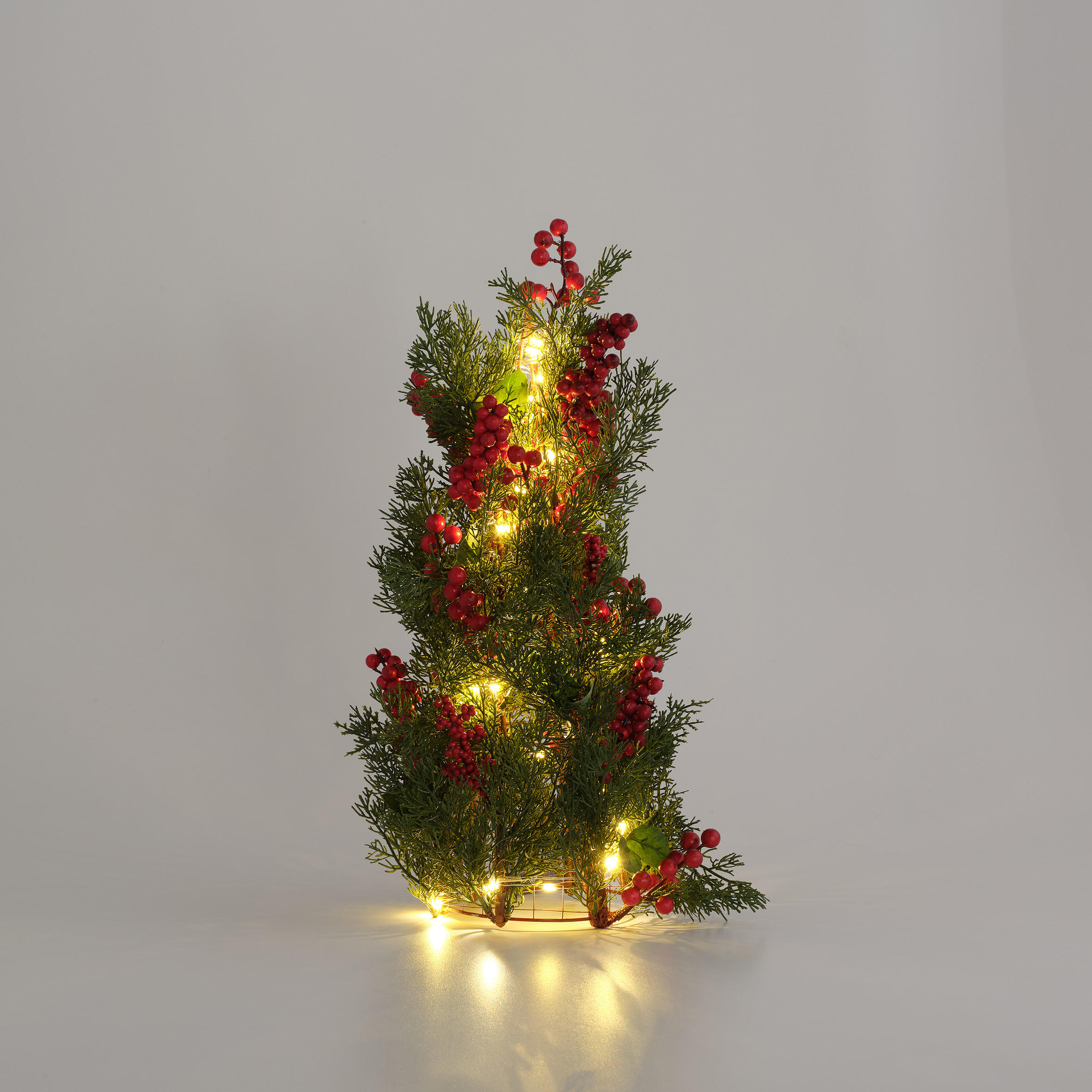 KUNSTPFLANZE LED Weihnachten Celin, 50x25x25cm - Grün, Kunststoff (25/50/25cm) - home&you