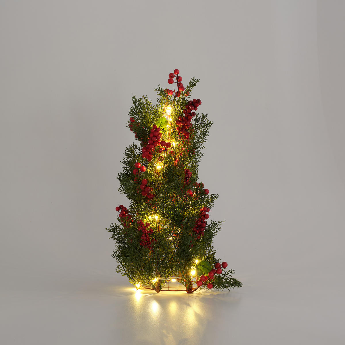 KUNSTPFLANZE LED Weihnachten Celin, 50x25x25cm - Grün, Kunststoff (25/50/25cm) - home&you