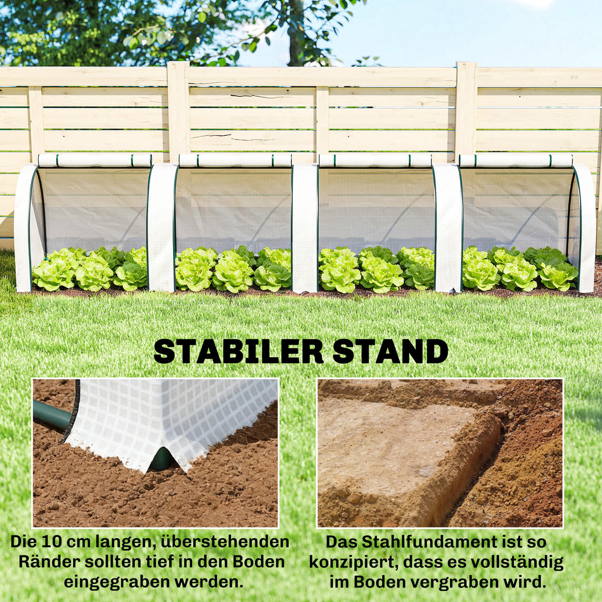GEWÄCHSHAUS aus PE Stahl Weiß - Weiß, Metall (100/80/395cm) - Outsunny