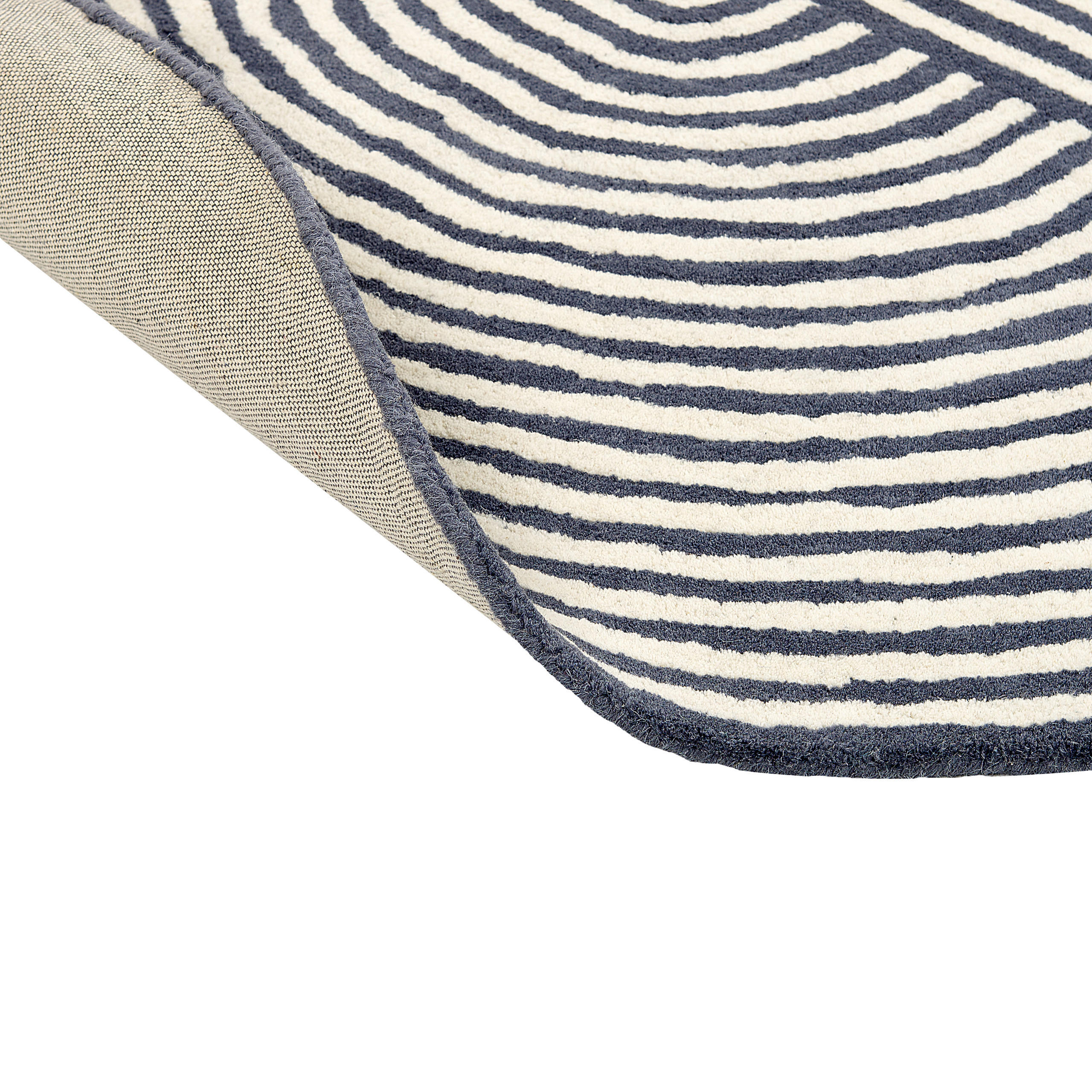 Thumbnail - Beliani Kurzflor-Teppich, Weiß, Textil, Gestreift, Oval, 140x200 cm, Teppiche & Böden, Teppiche, Naturteppiche