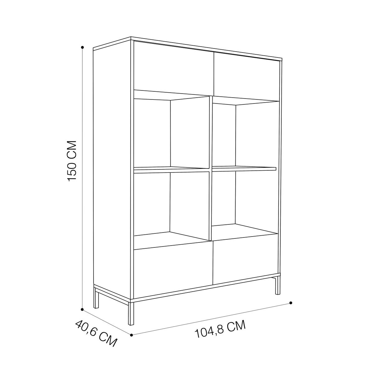 GLASVITRINE groß mit 2 Türen, Grün - Grün, Holzwerkstoff (105/150/41cm) - Idohome