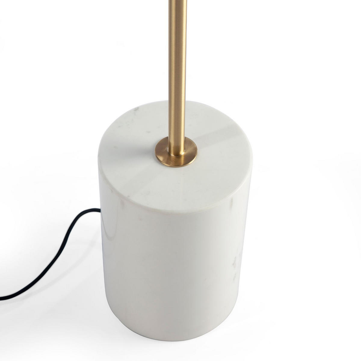 STEHLEUCHTE aus weißem Marmor, vergoldetem Stahl und weißem Glas - Messingfarben/Weiß, Stein/Metall (35/111/192cm) - ANGEL CERDA