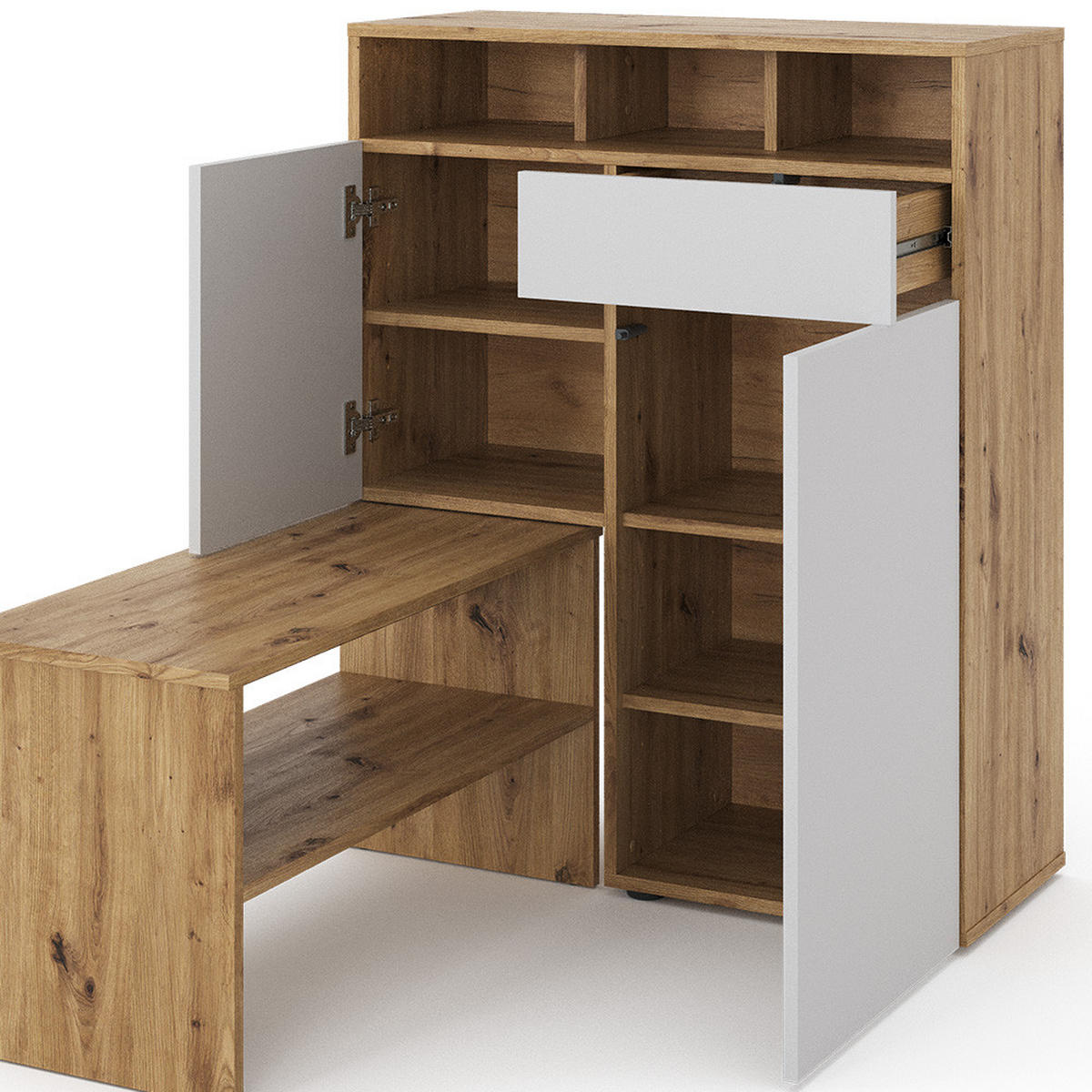 SCHUHSCHRANK Selena Braun 124.5 x 102 cm - Braun, Holzwerkstoff (124.5/102/35cm) - Vicco