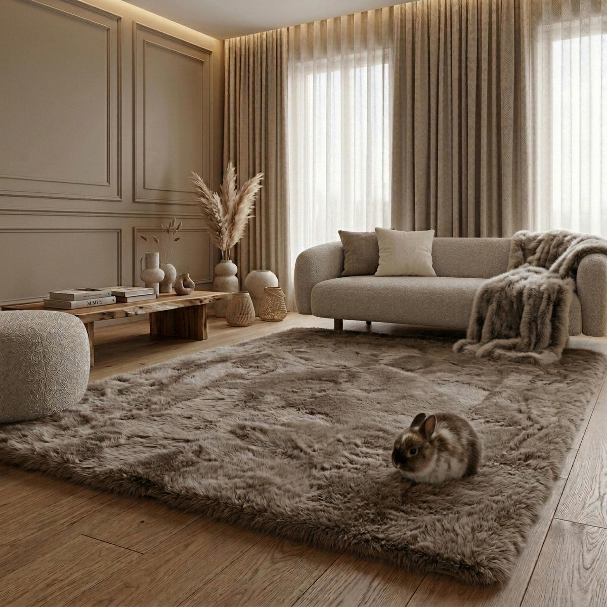 FELLTEPPICH HEAVEN SUPER SOFT 160/230 cm Taupe - Taupe, Textil (160/230cm) - Consilio Concept