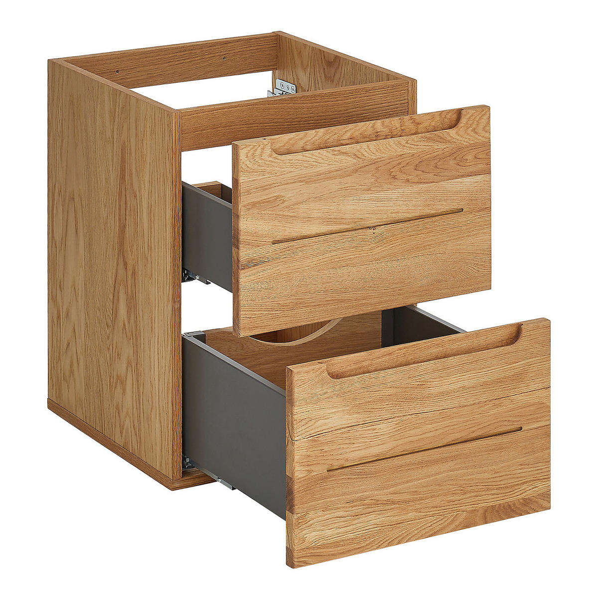 WASCHTISCHUNTERSCHRANK - Eiche teilmassiv - Eichefarben, Holz/Holzwerkstoff (42/54/42cm) - home24