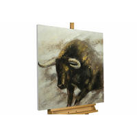 ACRYLBILD HANDGEMALT 80/80 cm - Weiß/Braun, Holz/Textil (80/80cm) - KUNSTLOFT