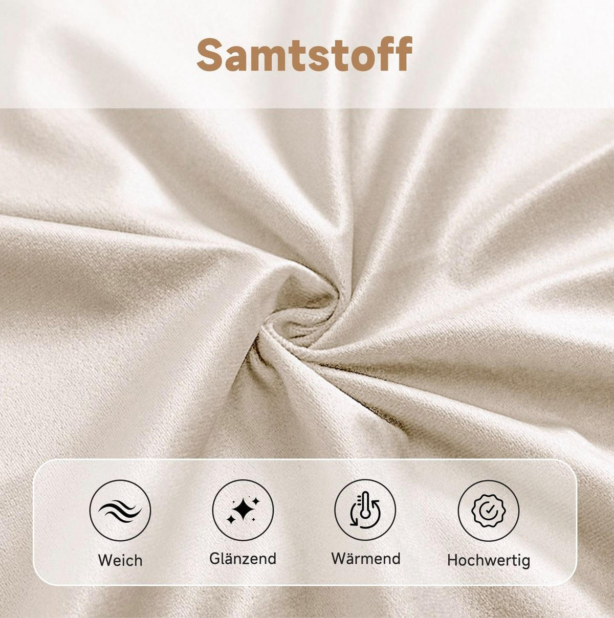 ESSZIMMERSTUHL 4er-Set Samt Beige schwarzer Metallrahmen - Beige, Metall (53/82/42.6cm) - Meubliv
