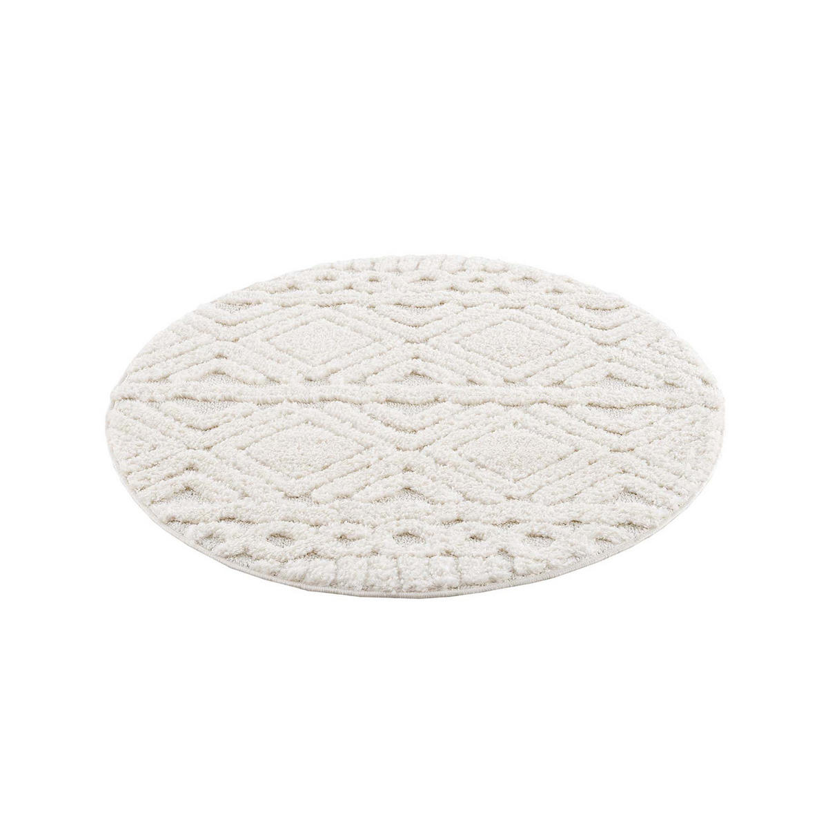 HOCHFLOR-TEPPICH Focus 3382 Creme 120x120 cm Rund - Creme, Textil (120/120cm) - carpet city