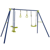 KINDERSCHAUKEL 3-in-1 Blau - Blau, Metall (142/177/278cm) - COSTWAY