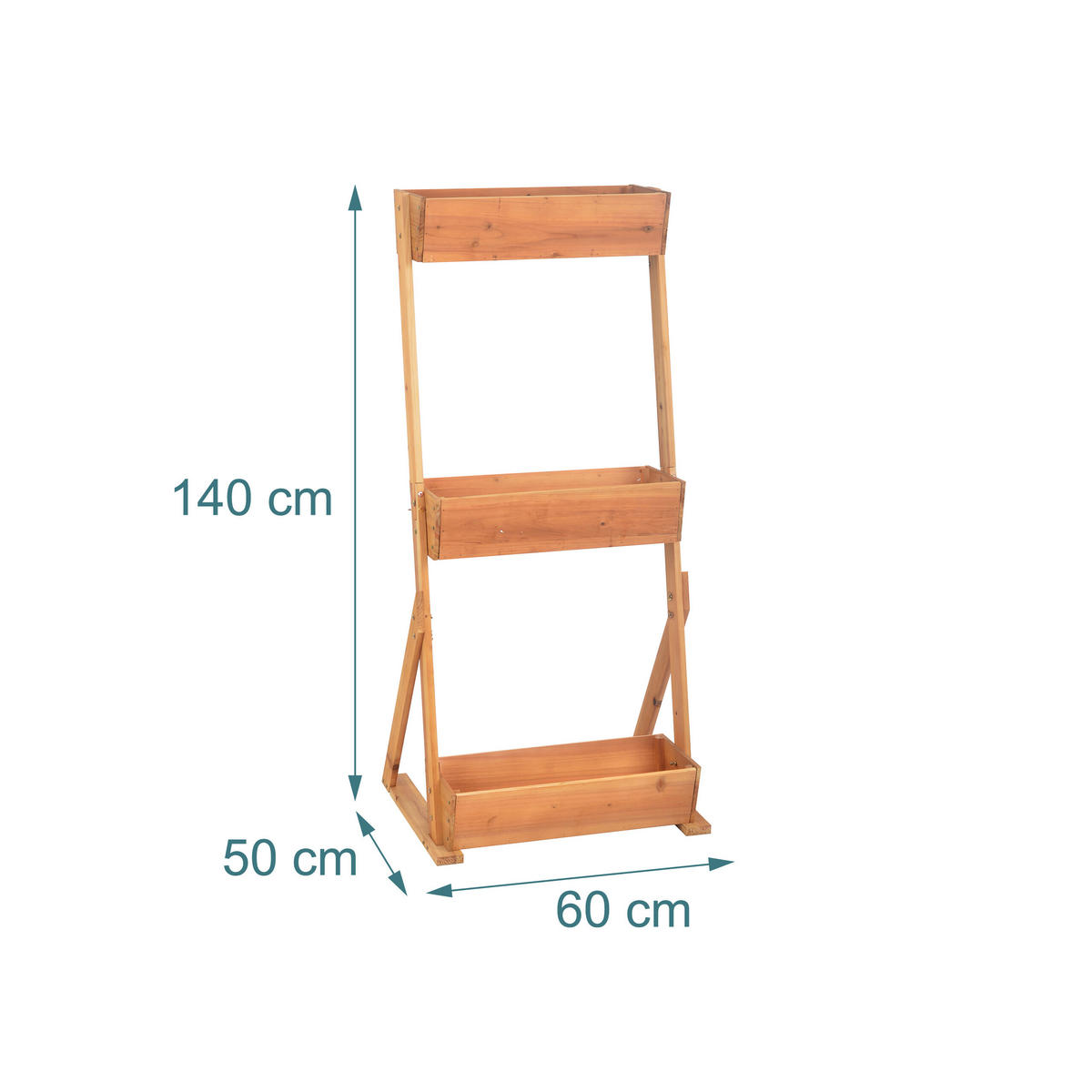 VERTIKALBEET - Braun, Holz/Textil (60/140/50cm) - Relaxdays