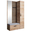 GARDEROBE Margaret II 121/203/43 mit Lamellen und Hochschrank - Schwarz/Eiche Artisan, Holzwerkstoff/Kunststoff (121/203/43cm) - Beautysofa