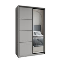 SCHWEBETÜRENSCHRANK VARO 120/205/60 cm 2-türig mit Spiegel Graphitfarben - Graphitfarben, Holzwerkstoff (120/205/60cm) - MASSENO