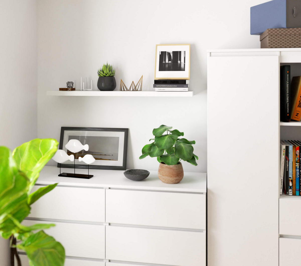 WANDREGAL Weiß 3/100/20 - Weiß, Textil (100/3/20cm) - RAUMHIRSCH FURNITURE