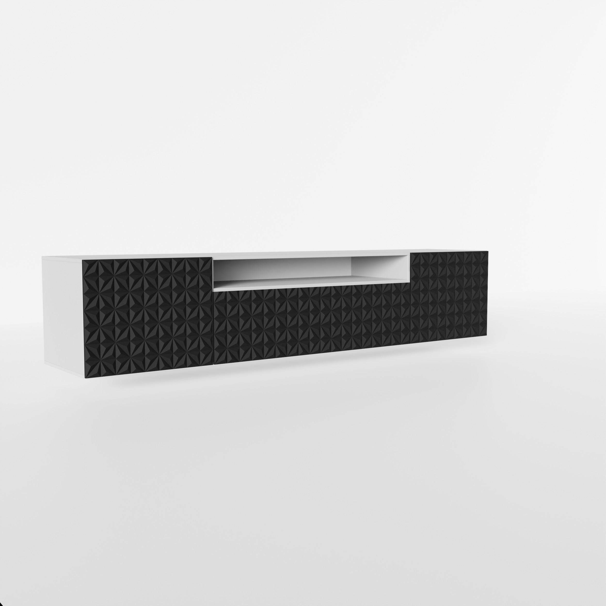 Masseno Lowboard Weiß, Schwarz 200x41x40 cm