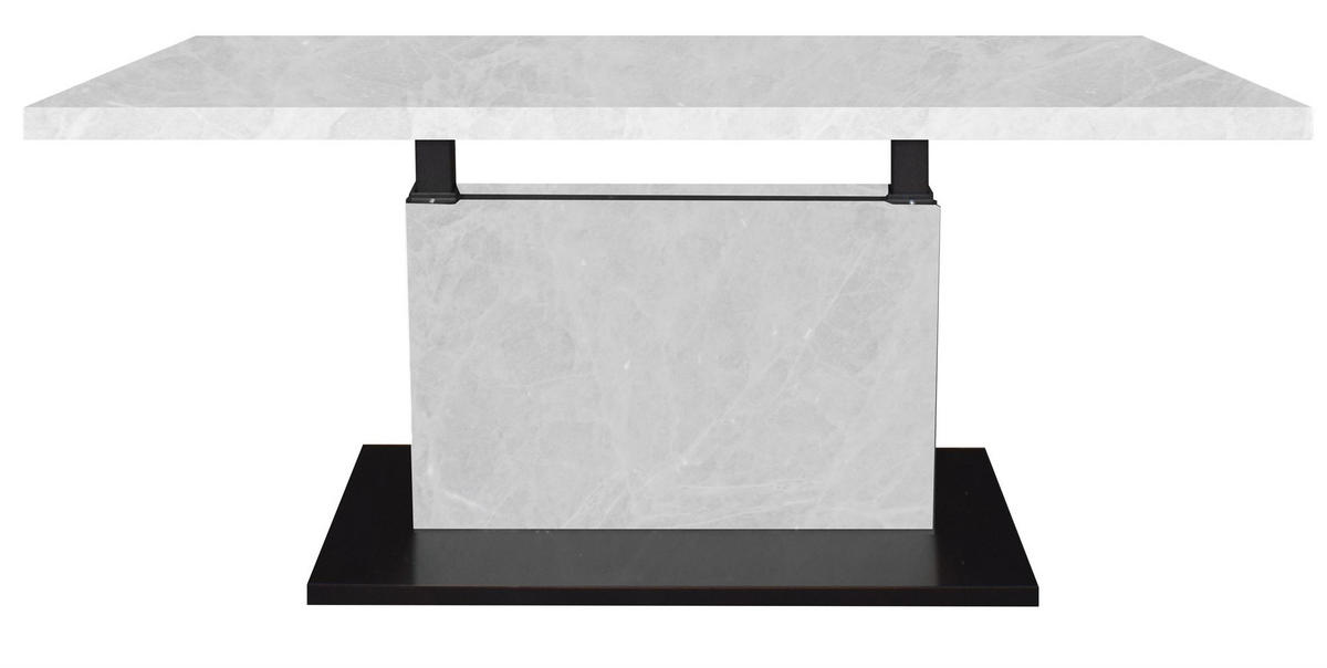 COUCHTISCH Höhenverstellbar Else 4 120x49x70 Holz Keramikoptik Weiß - Hellgrau/Schwarz, Holzwerkstoff (120/70/49cm) - 58aufmkessel